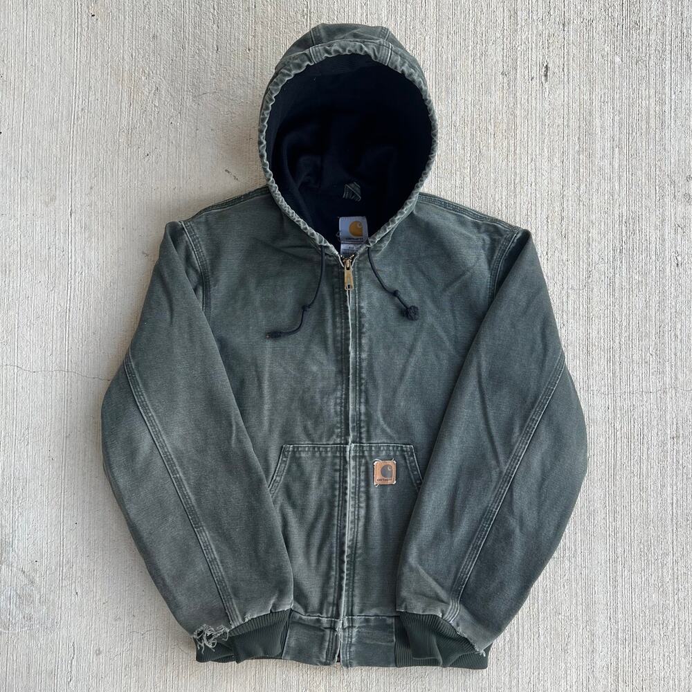 Carhartt J25 MOS green hooded work wear jacket